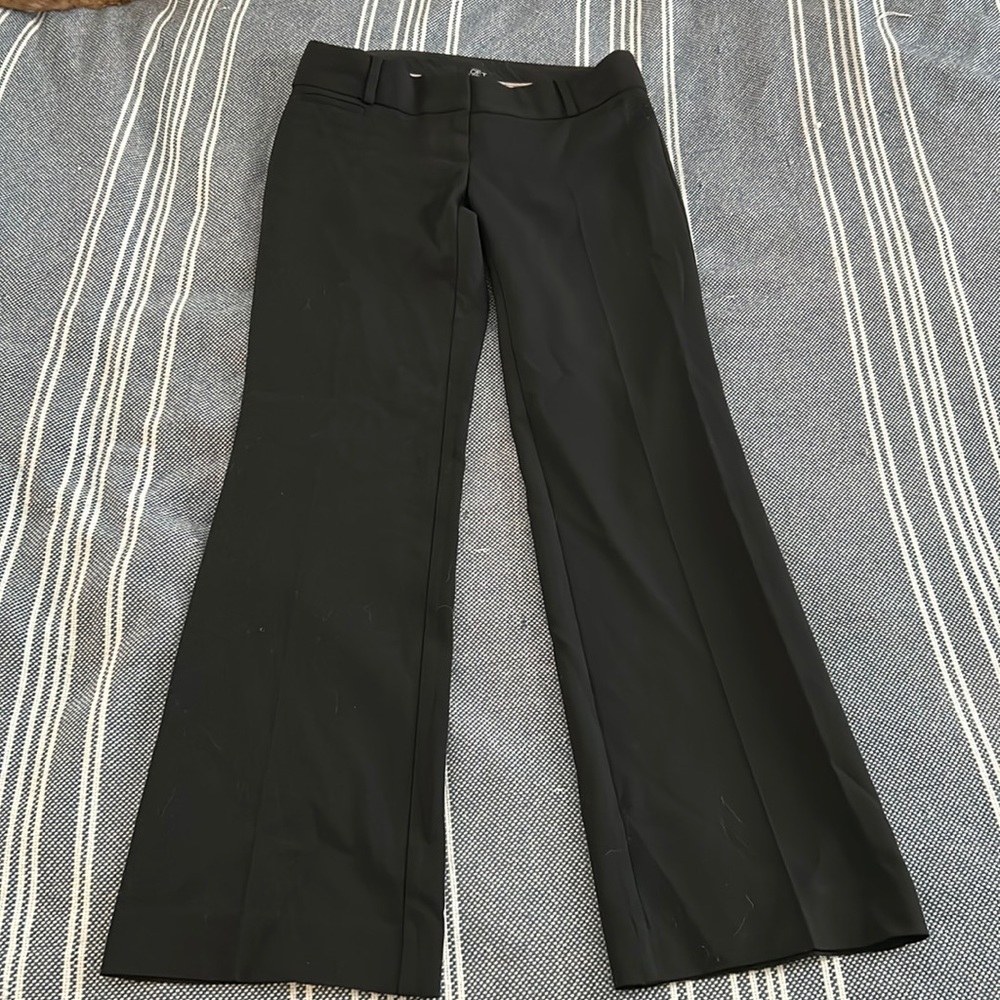 Black Low Rise Flare Trousers
